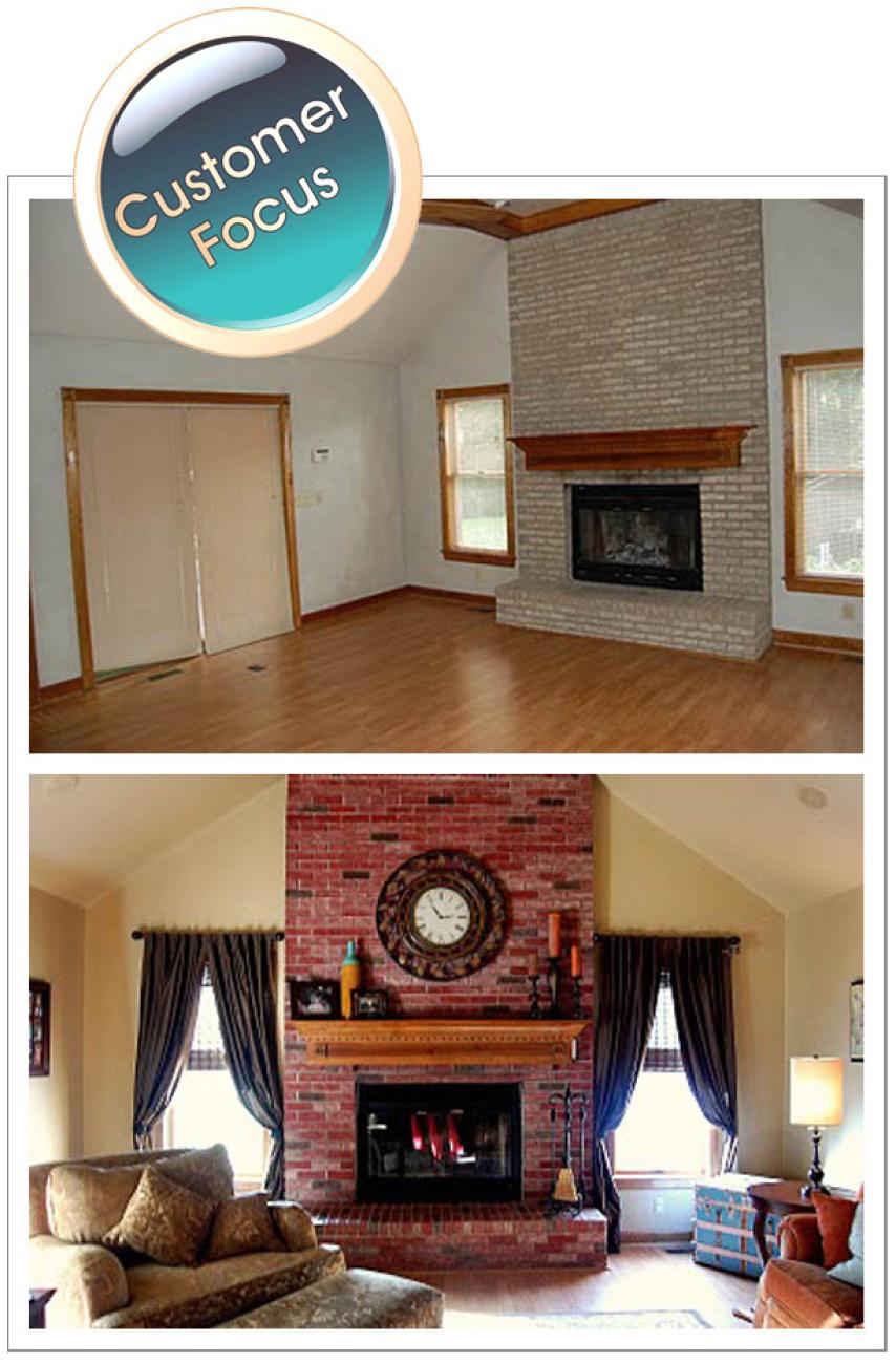 Staining Brick Fireplace by Jodi